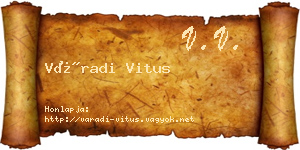 Váradi Vitus névjegykártya